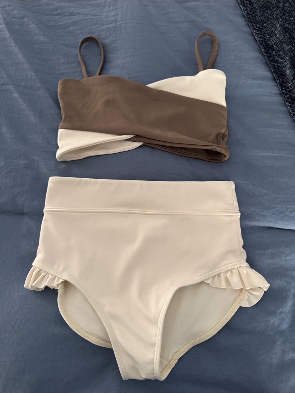 Girls CXL TIGER FRIDAY Matching Set in Brown and Cream - High-Waist Top & Bottom